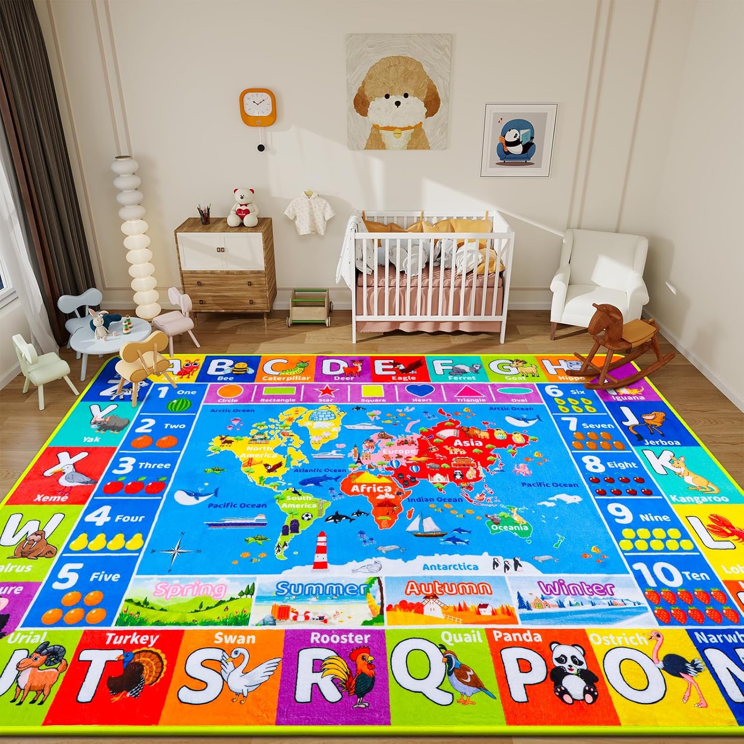سجادة لعب للأطفال بتصميم كرتون - مراجعة Kids Education World وسعره